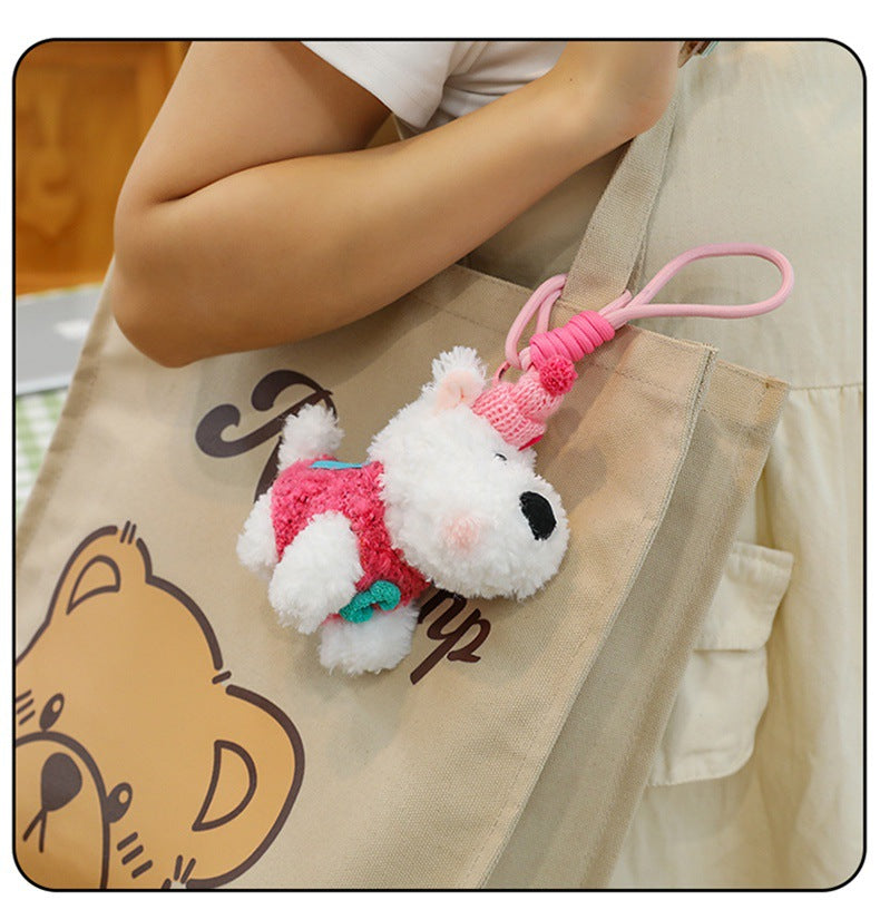 Brown West Highland Cute Dog Plush Toy Bag Charm