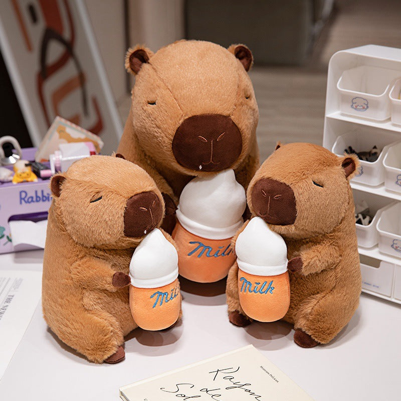 Capybara Doll(Milke Style) - Cute Plush Toy Children Birthday's Gift