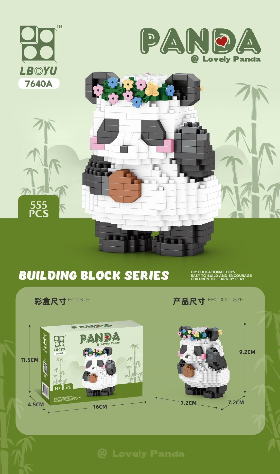 Panda - Mini Bricks Building Blocks Toys（No.7640）